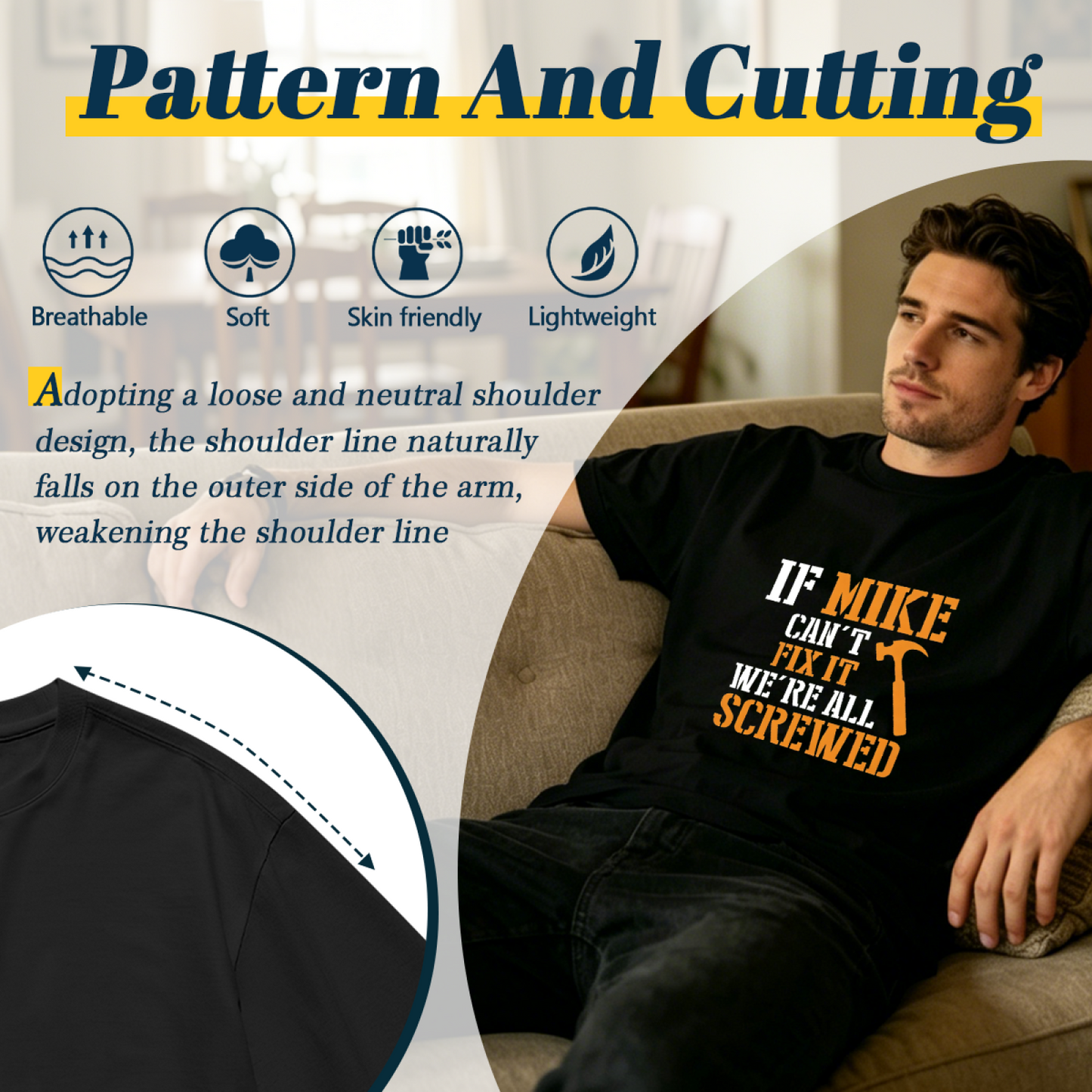 Men's If Mike Can't Fix It Funny Handyman Mechanic Slogan T-Shirt