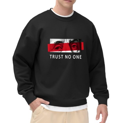 Edgy Trust No One Eye Art Crewneck Sweatshirt