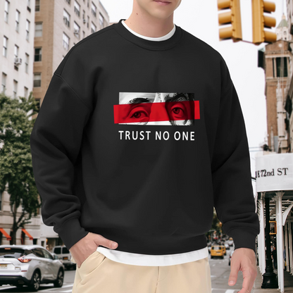 Edgy Trust No One Eye Art Crewneck Sweatshirt