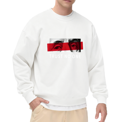 Edgy Trust No One Eye Art Crewneck Sweatshirt