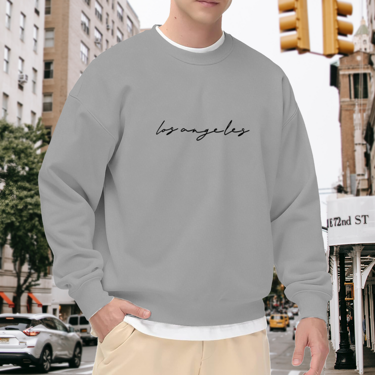 Aesthetic Los Angeles Cursive Letter Crewneck Sweatshirt