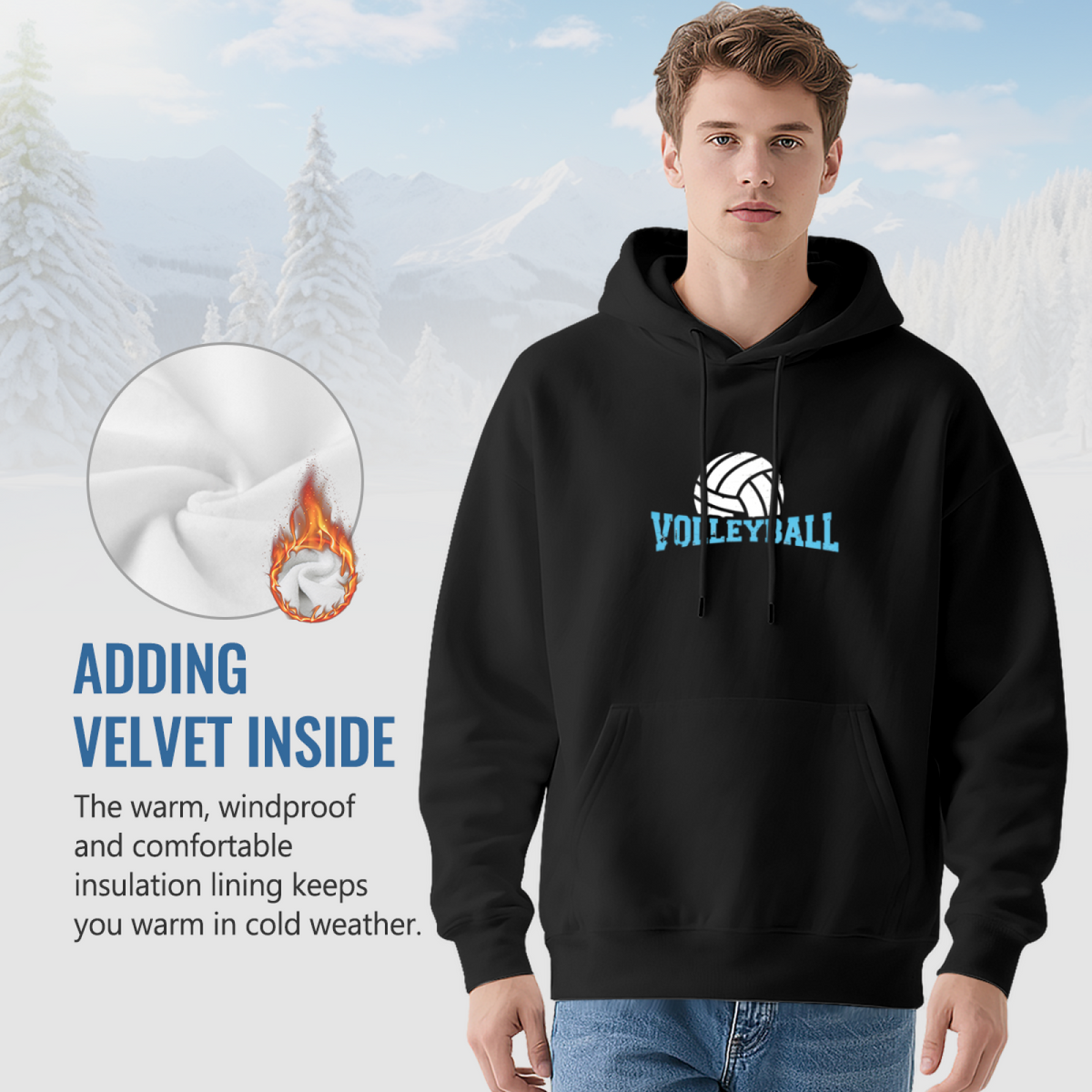 Sport Volleyball Graphic Print Hoodie