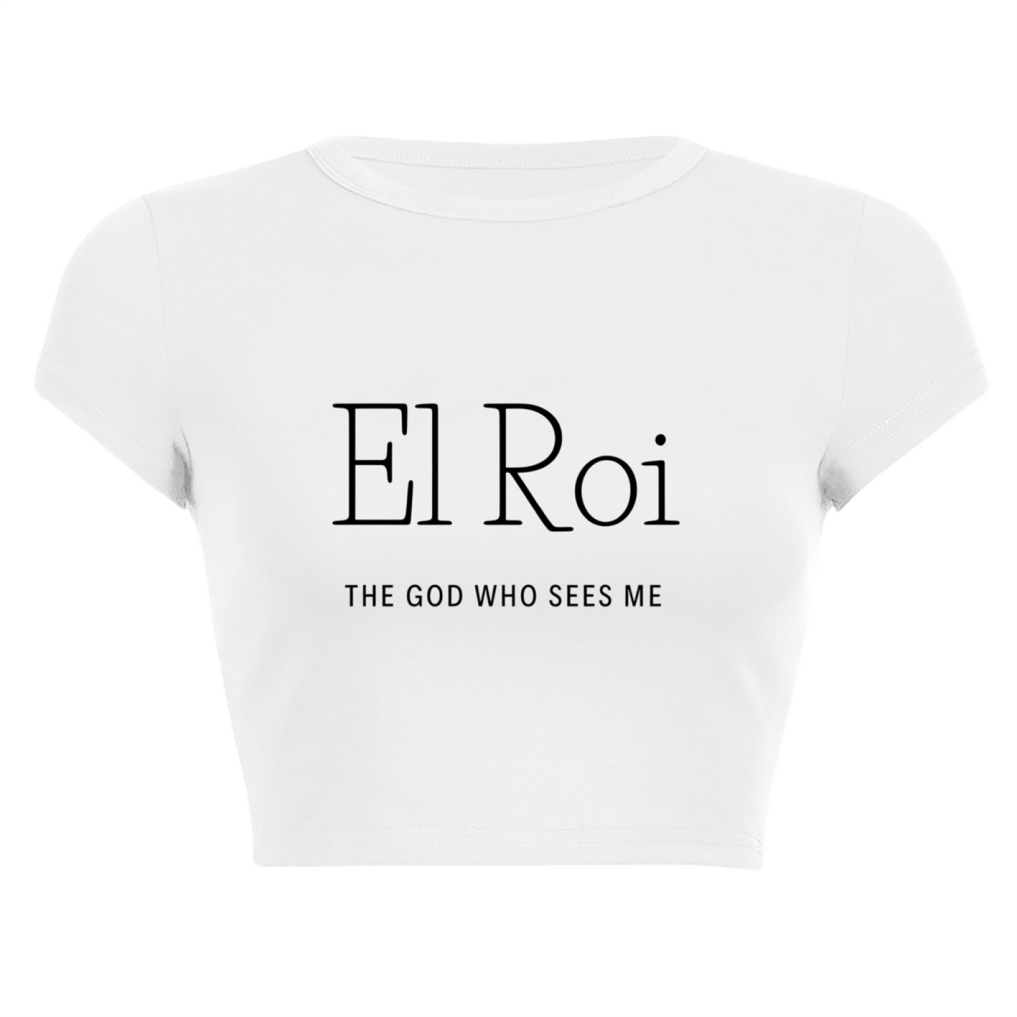 El Roi Faith Simple Minimal White Crop Tee
