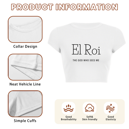 El Roi Faith Simple Minimal White Crop Tee