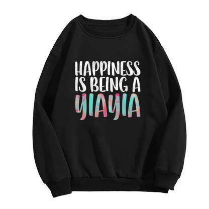 Hot Air Balloon Mosaic Art Scenery Painting Crewneck Sweatshirt