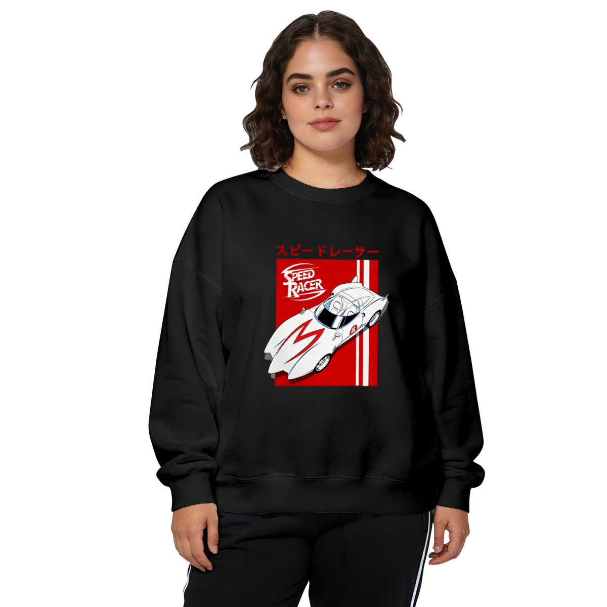 Retro Speed Racer Anime Racing Car Crewneck Sweatshirt