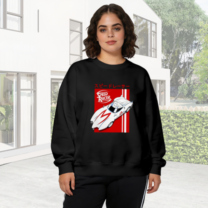Retro Speed Racer Anime Racing Car Crewneck Sweatshirt