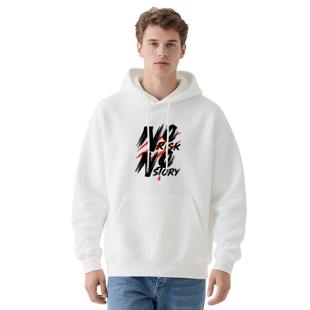 No Risk No Story Scratch Effect Statement Hoodie