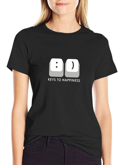 Keys to Happiness T-Shirt -  Funny Computer Geek Tee