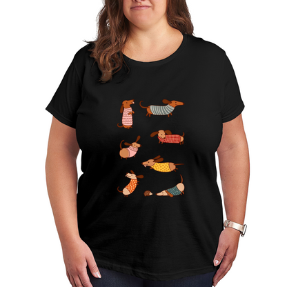 Adorable Sweater Dachshund Puppies Graphic Top