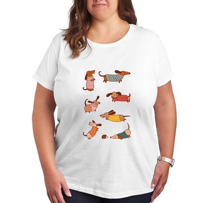 Adorable Sweater Dachshund Puppies Graphic Top