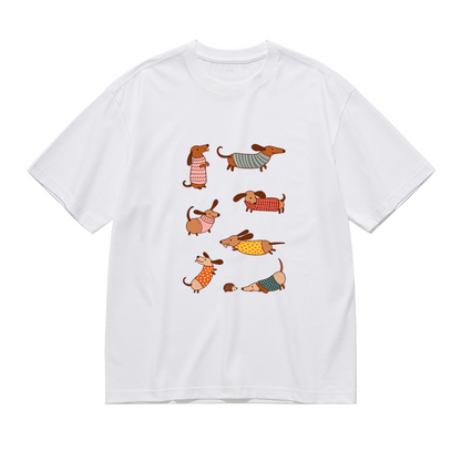 Adorable Sweater Dachshund Puppies Graphic Top
