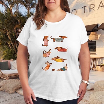Adorable Sweater Dachshund Puppies Graphic Top