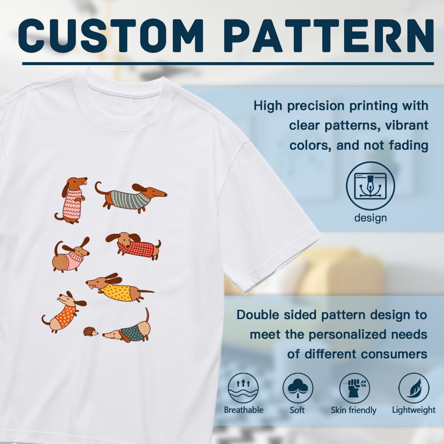 Adorable Sweater Dachshund Puppies Graphic Top