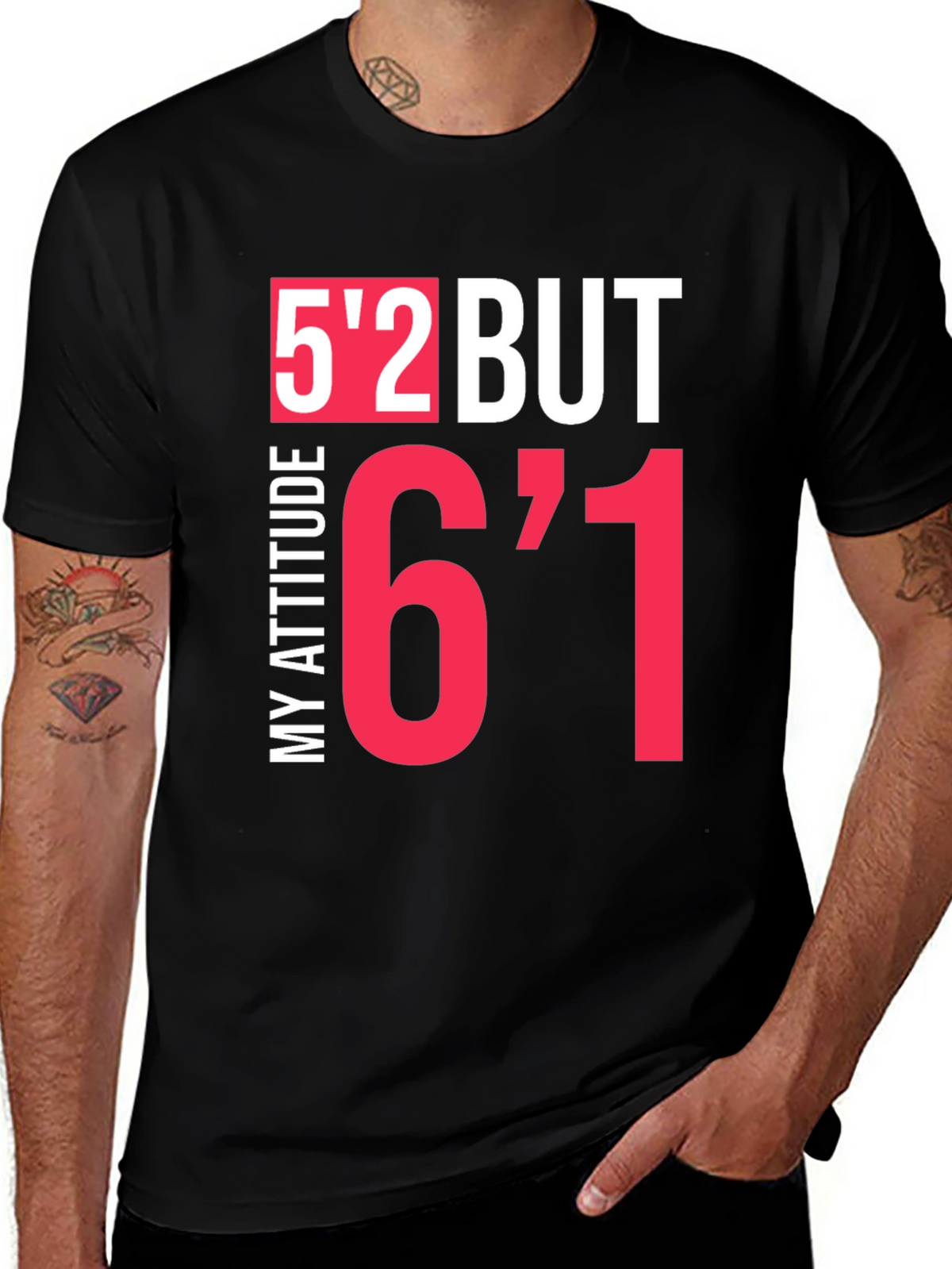 Humorous Height Attitude Graphic Tee