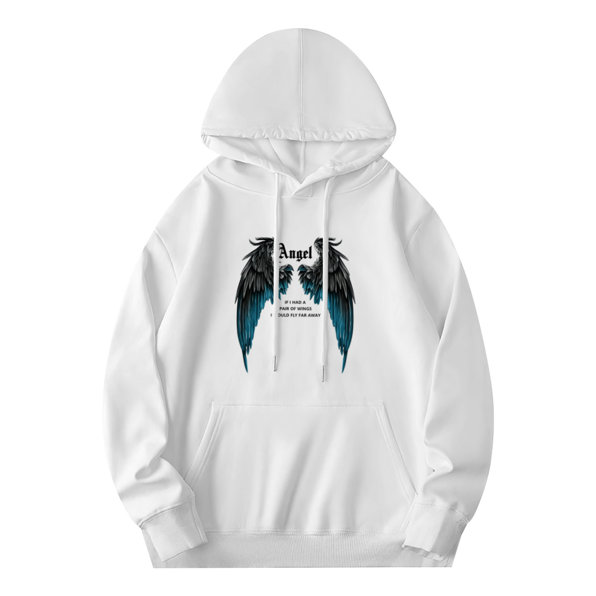 Angel Wings Dark?Blue Gradient Art Hoodie
