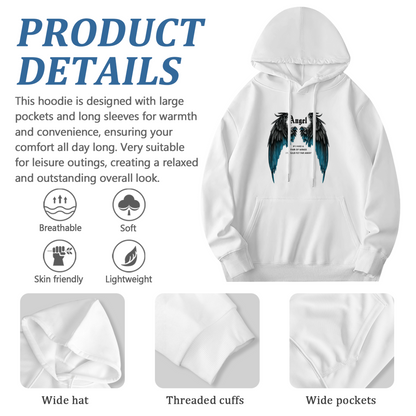 Angel Wings Dark?Blue Gradient Art Hoodie