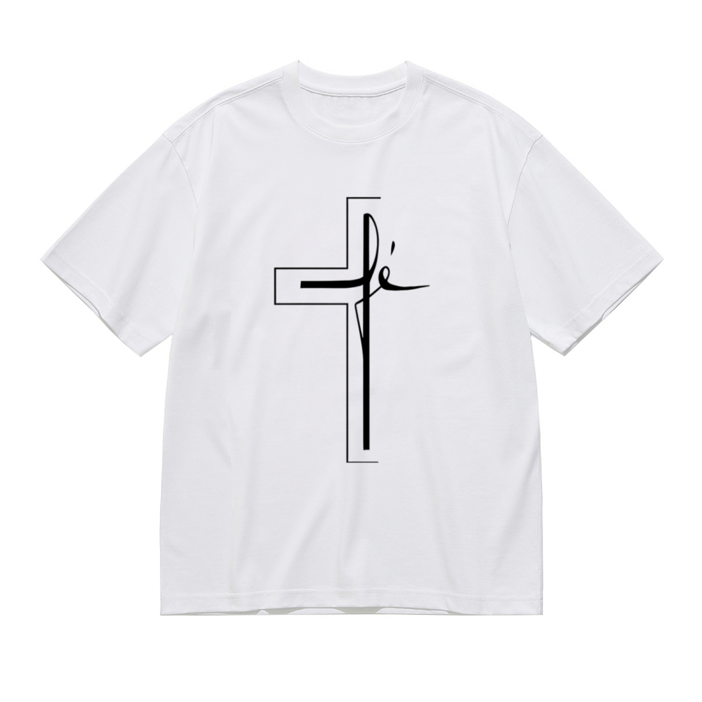 Minimalist Line Art Faith Cross Religious Inspirational Women¡¯s Tee