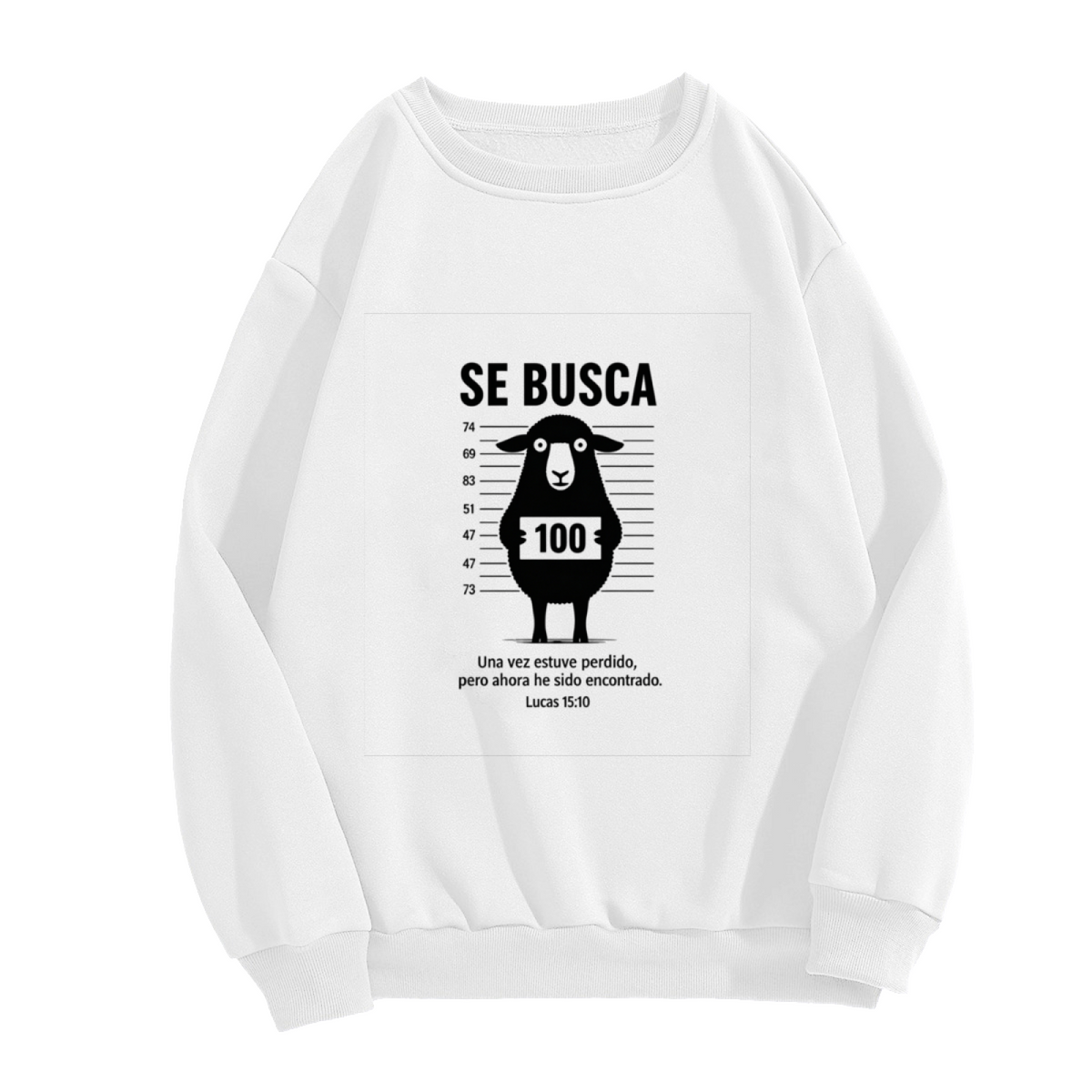 Funny Lost Sheep Wanted Poster Christian Crewneck Sweatshirt