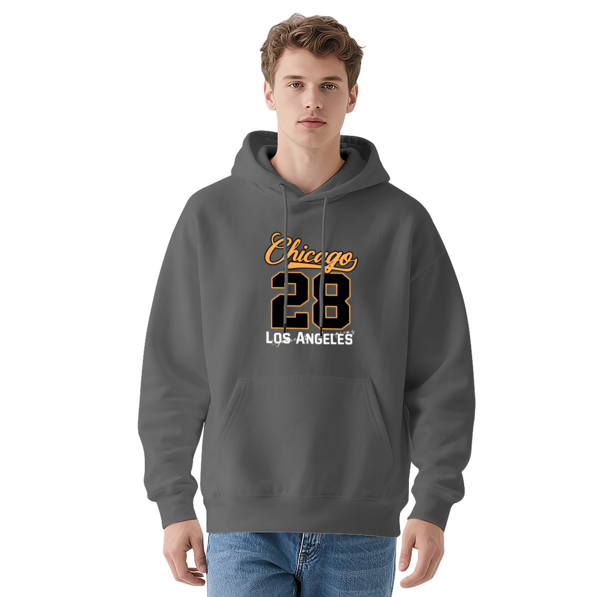 Chicago 28 Los?Angeles Retro Sport Number Hoodie