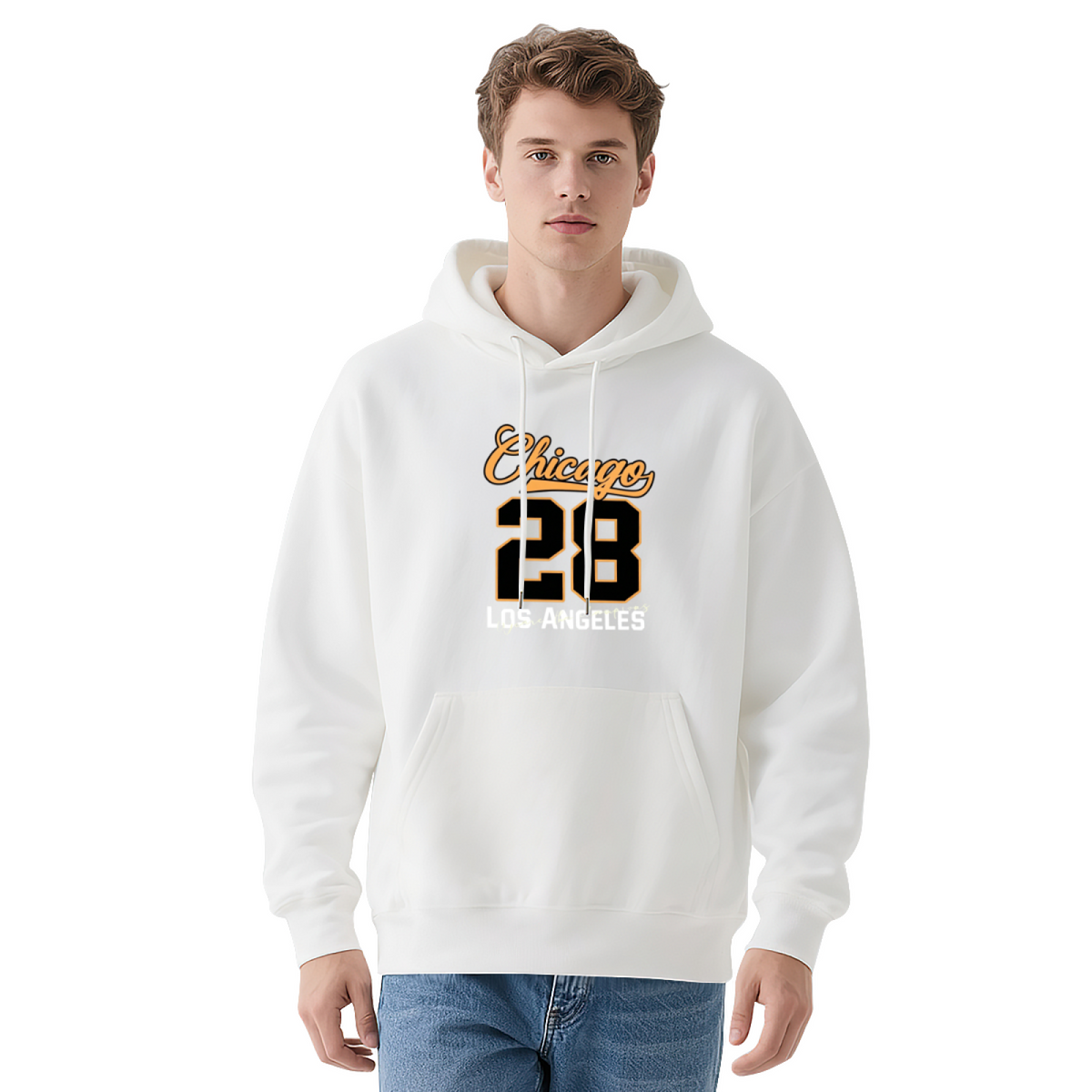 Chicago 28 Los?Angeles Retro Sport Number Hoodie
