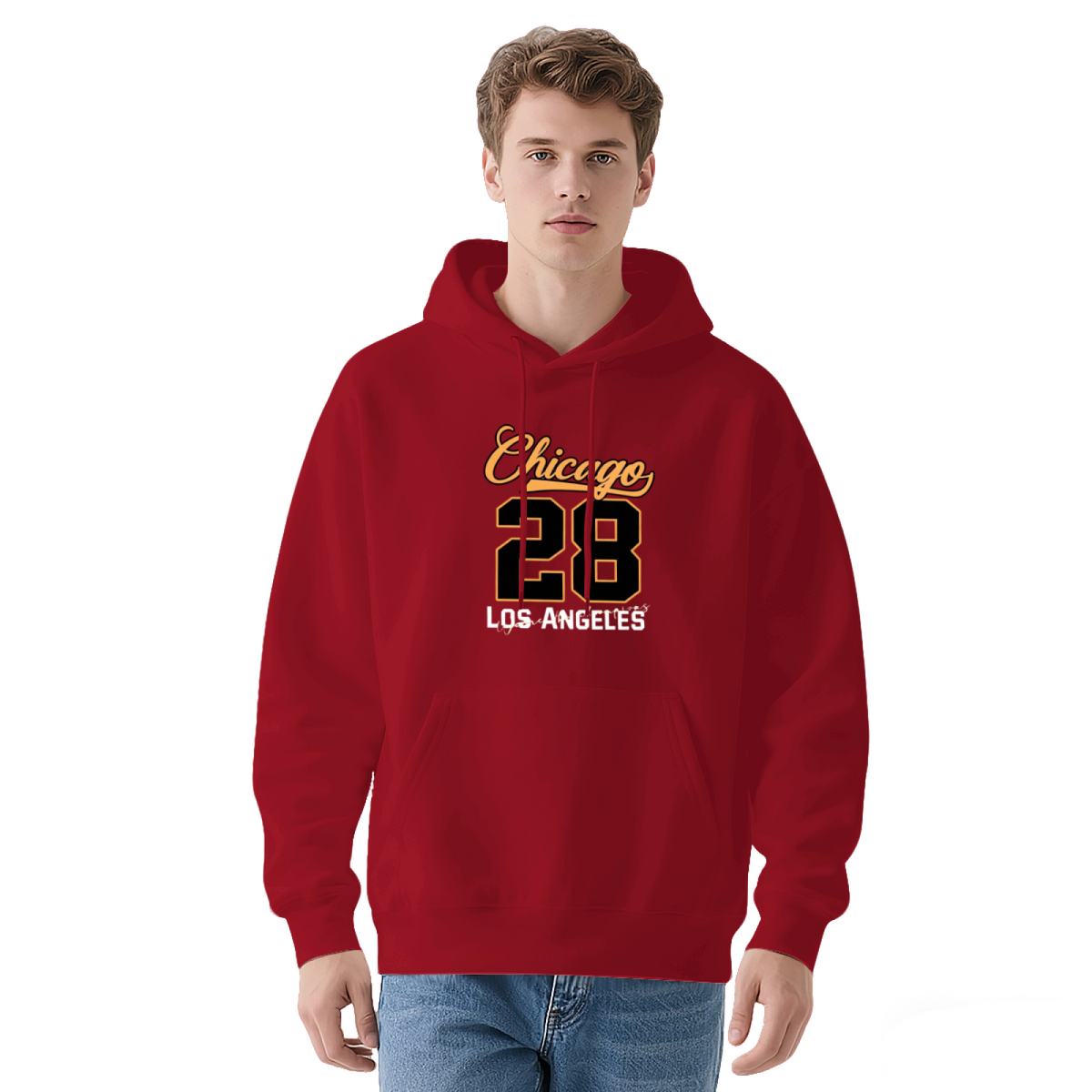 Chicago 28 Los?Angeles Retro Sport Number Hoodie