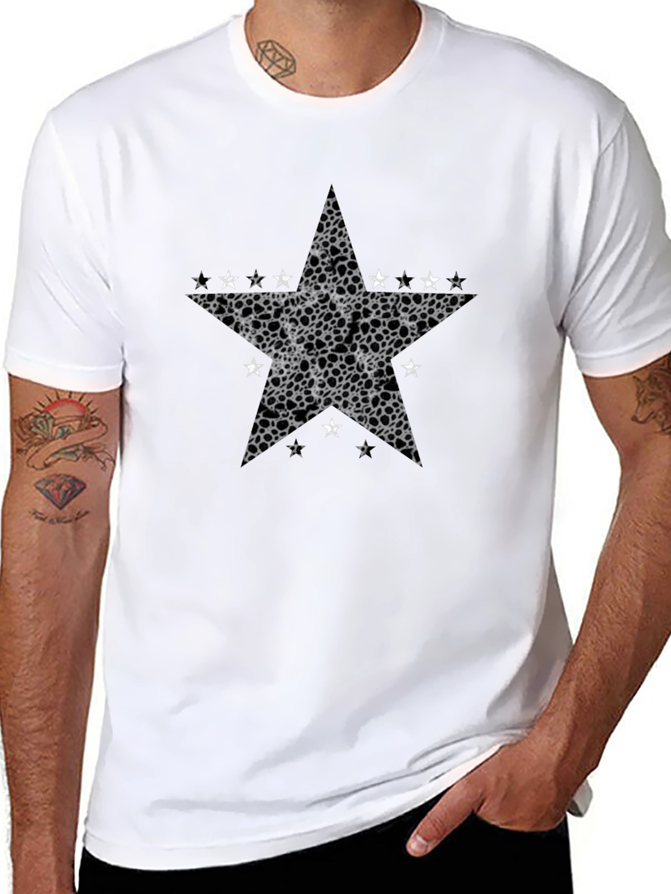 Star Graphic Mens Black T-Shirt