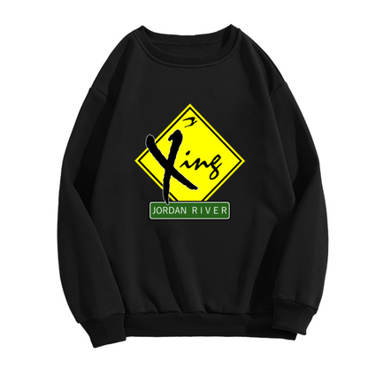 Jordan River Xing Christian Road Sign Crewneck Sweatshirt