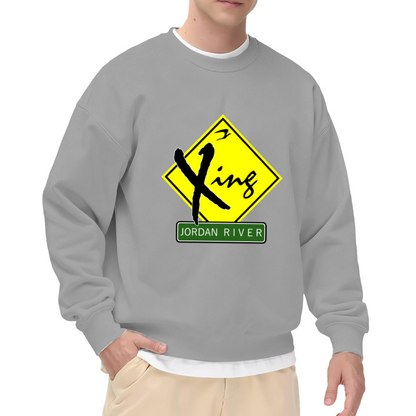 Jordan River Xing Christian Road Sign Crewneck Sweatshirt