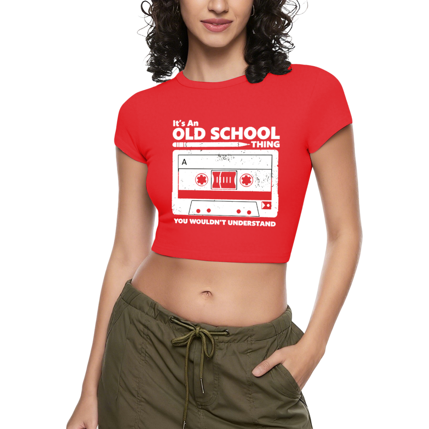 Thankful Blessed Faith Red Slogan Crop Top
