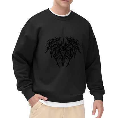 Dark Gothic Skull Wing Tattoo Style Crewneck Sweatshirt
