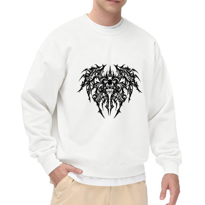 Dark Gothic Skull Wing Tattoo Style Crewneck Sweatshirt