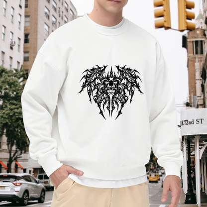 Dark Gothic Skull Wing Tattoo Style Crewneck Sweatshirt