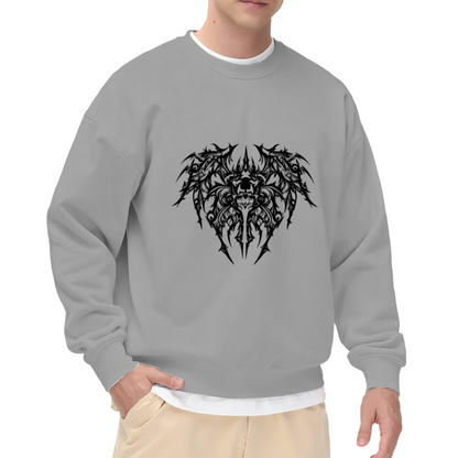 Dark Gothic Skull Wing Tattoo Style Crewneck Sweatshirt