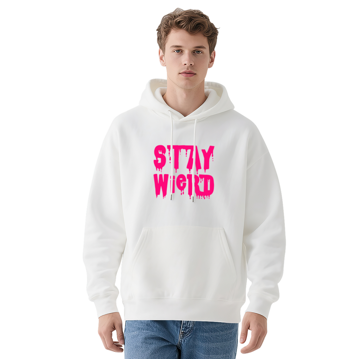 Men's Graphic Hoodie: ST7\YWi910 Typography, Trendy & Soft