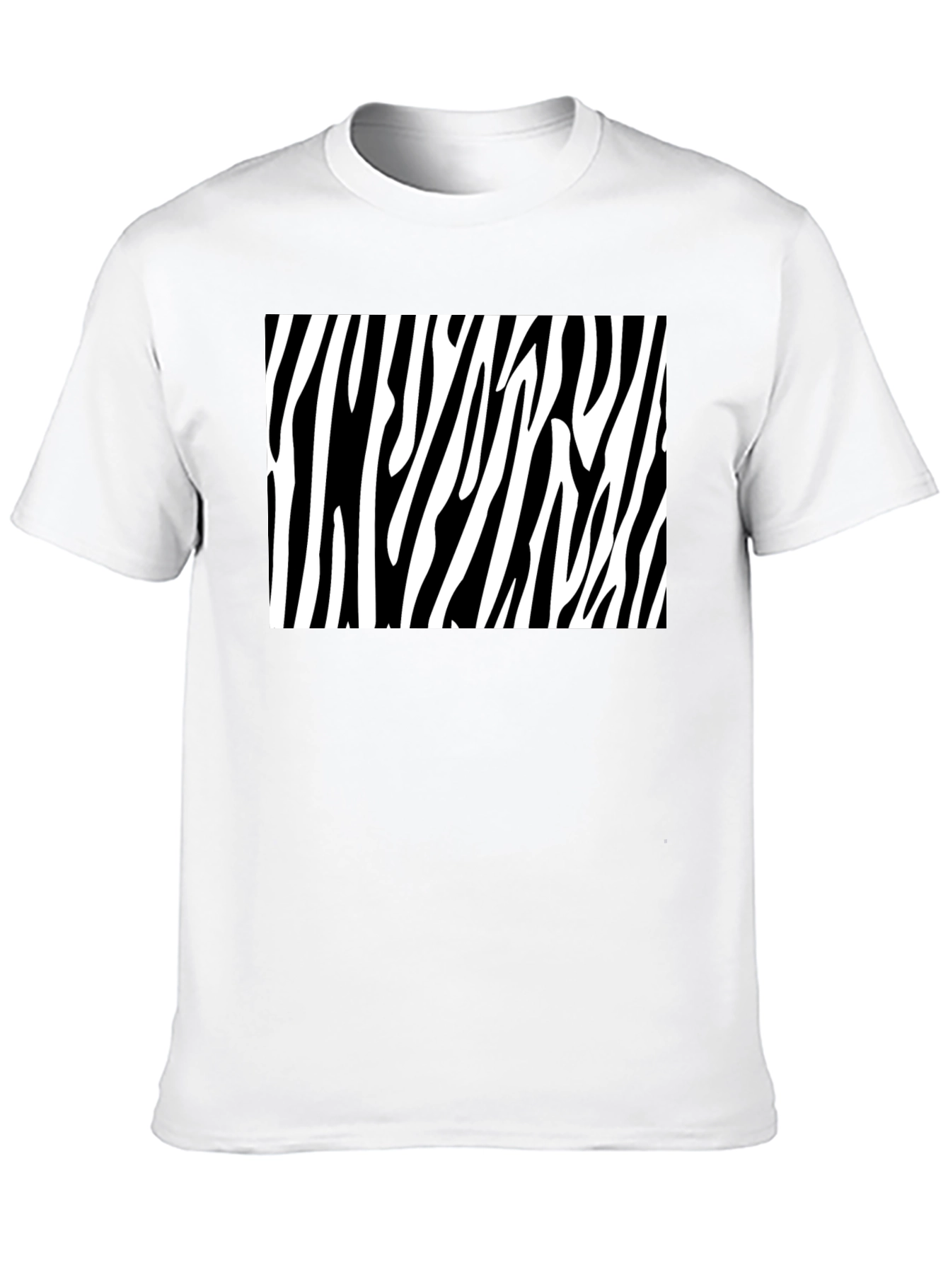 Zebra Stripe Graphic Tee - Bold Black Cotton T-Shirt