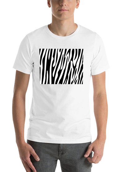 Zebra Stripe Graphic Tee - Bold Black Cotton T-Shirt