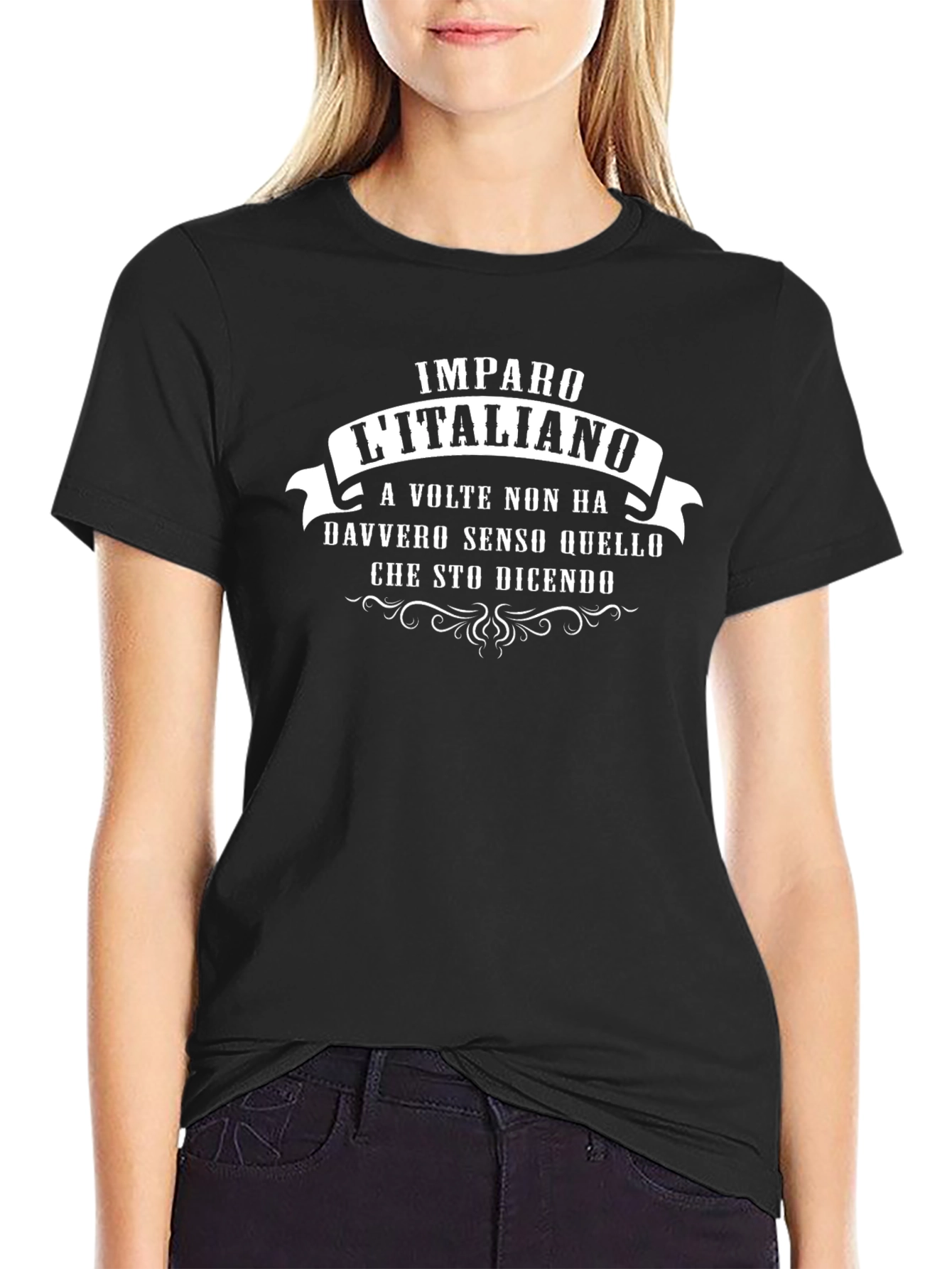Funny Italian Language Black T-Shirt