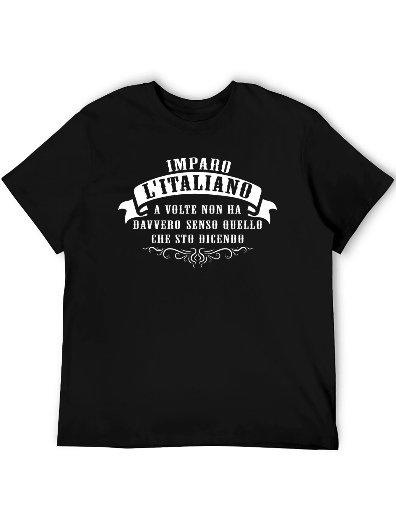 Funny Italian Language Black T-Shirt