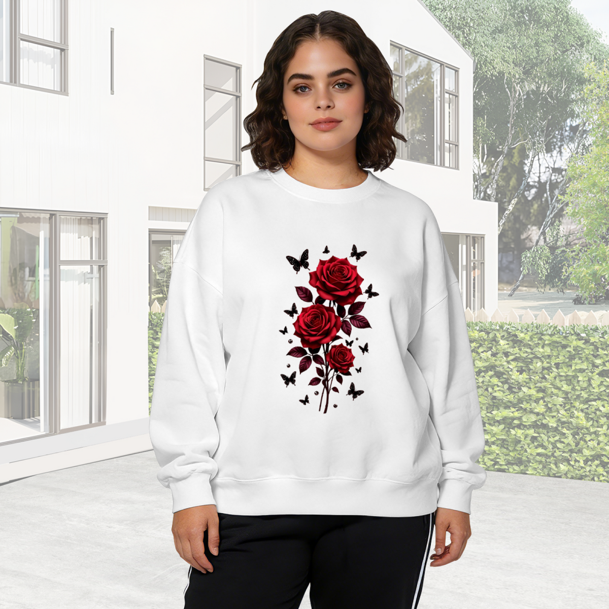 Elegant Blooming Floral Daily Crewneck Sweatshirt