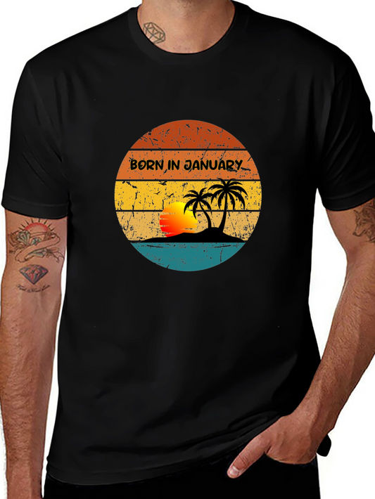 Born in January Vintage Sunset T-Shirt