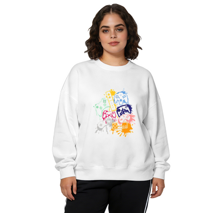 Retro Game Controller Splash?Art Crewneck Sweatshirt