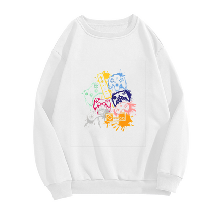 Retro Game Controller Splash?Art Crewneck Sweatshirt