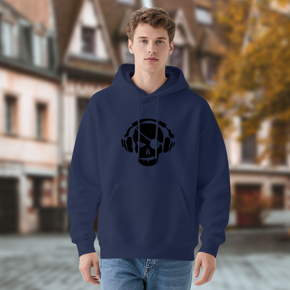 Skull Headphone Silhouette Rock?Vibe Hooded Sweatshirt