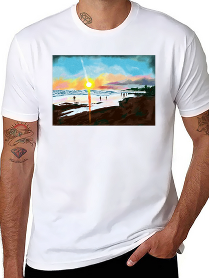 Sunset Beach T-Shirt - Coastal Design