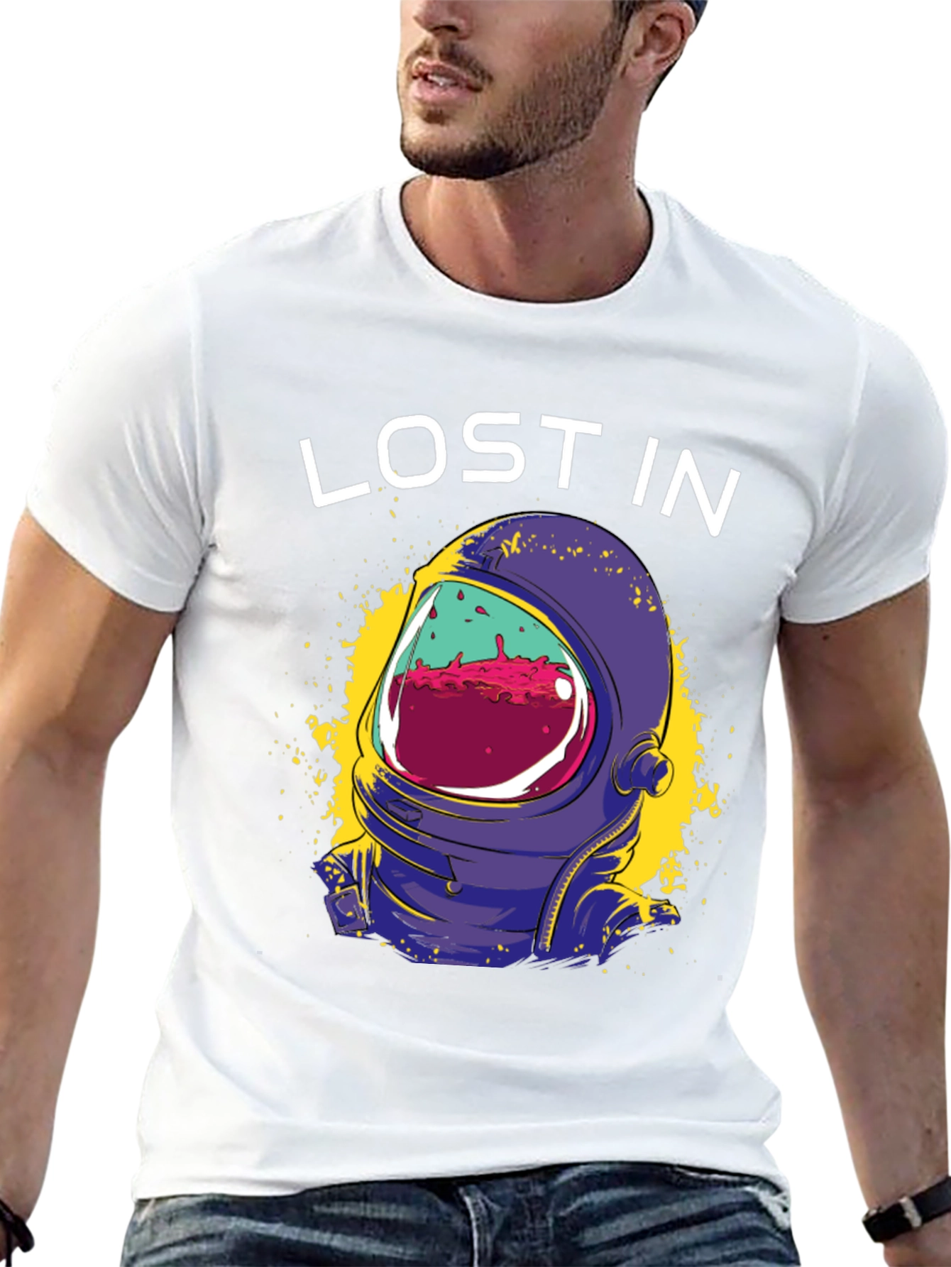 Lost In Space Graphic Tee - Astronaut Helmet Design