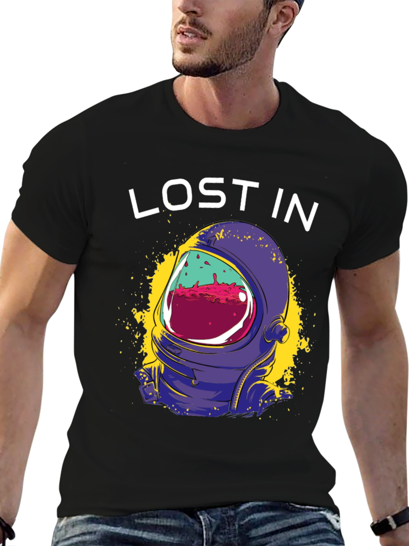 Lost In Space Graphic Tee - Astronaut Helmet Design