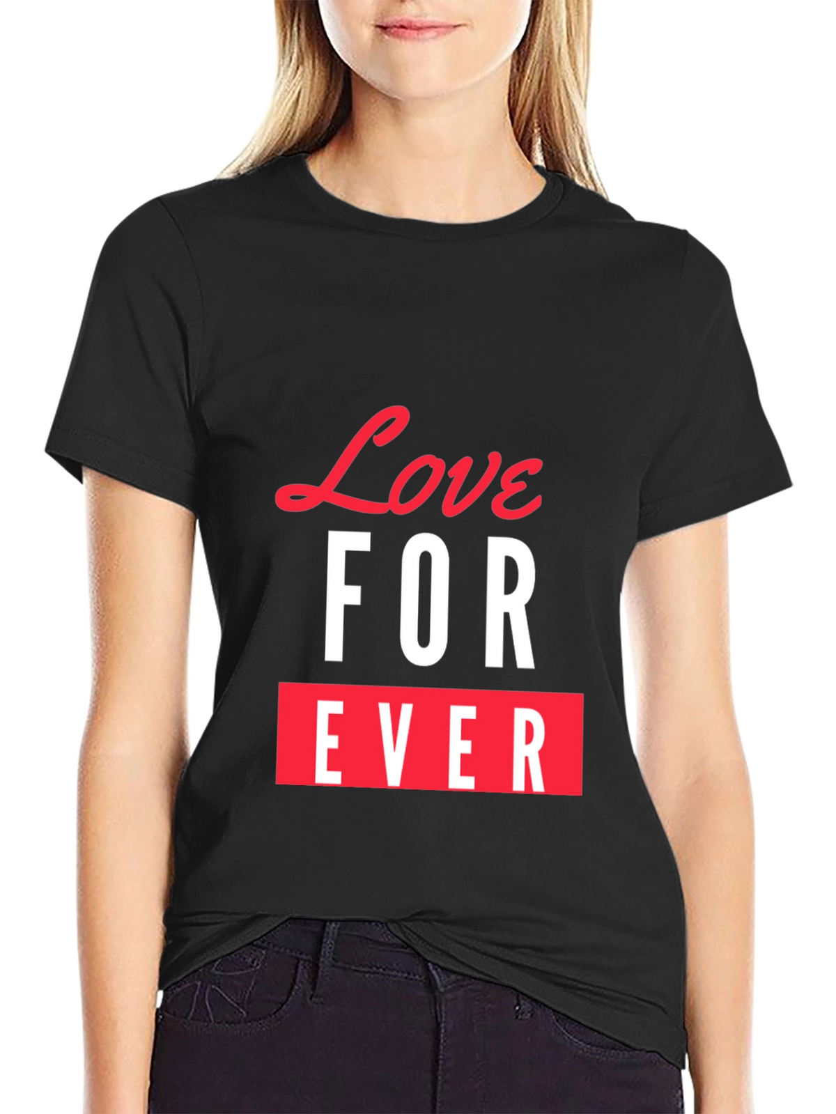 Love Forever Graphic Tee - Stylish Black T-Shirt
