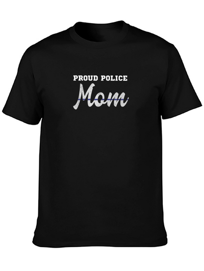 Proud Police Mom T-Shirt - Thin Blue Line