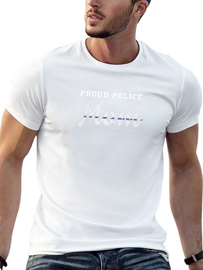 Proud Police Mom T-Shirt - Thin Blue Line